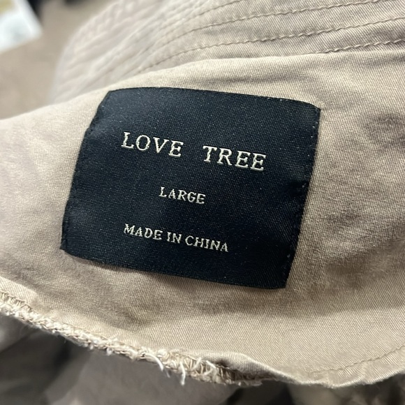 Love Tree Tan Jean Jacket with Utility Style and Structured Collar - Picture 2 of 3